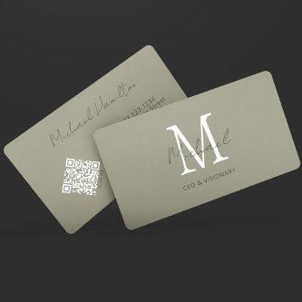 Modern Pewter Monogram QR Code