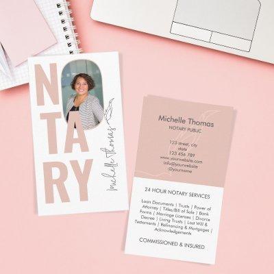 Modern Photo Blush Pink Notary Loan Signing Agent