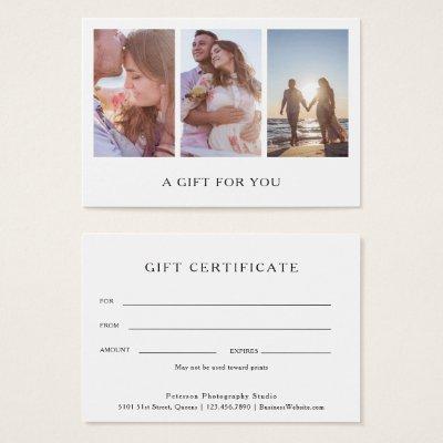 Modern Photo Collage Photography Gift Certificate