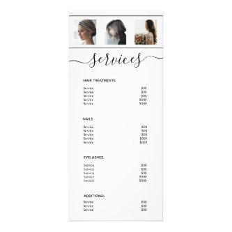 Modern Photo Collage White Spa Salon Service Menu