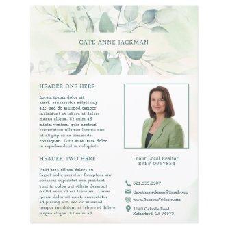 Modern Photo Eucalyptus Elegant Rustic Flyer
