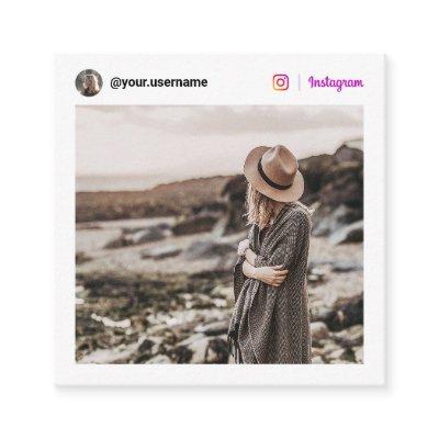 Modern photo Instagram social media minimal white Calling Card