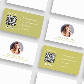 Modern Photo Minimalist QR Code Social Media Gold