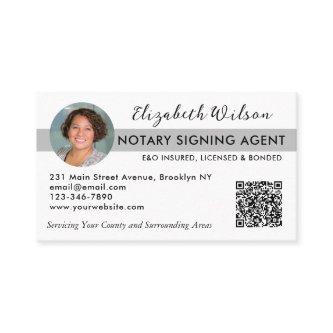Modern Photo QR Notary Signing Loan Agent Gray