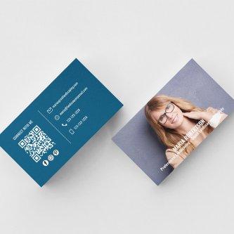 Modern Photo Simple Blue QR Code Social Media