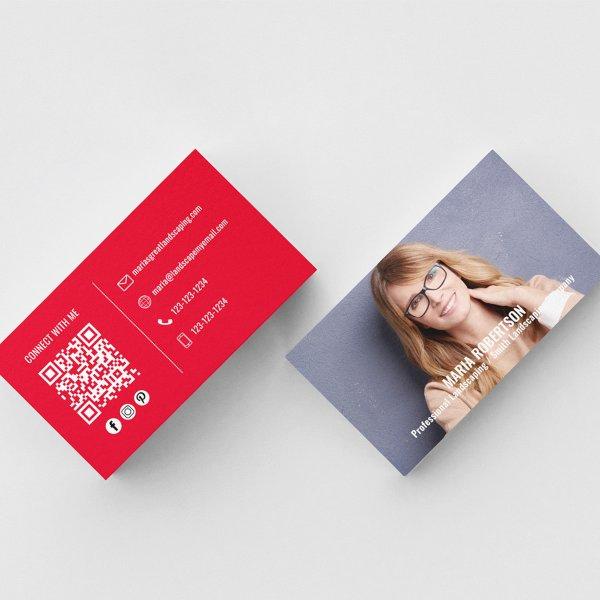 Modern Photo Simple Red QR Code Social Media