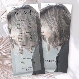 Modern Photo Simple Salon Service Menu Price List