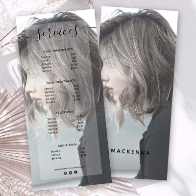 Modern Photo Simple Salon Service Menu Price List
