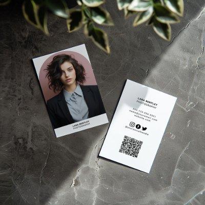 Modern photo stylist social media with QR code
