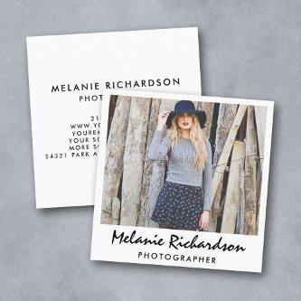 Modern Photographer Instant Camera Style Script Square