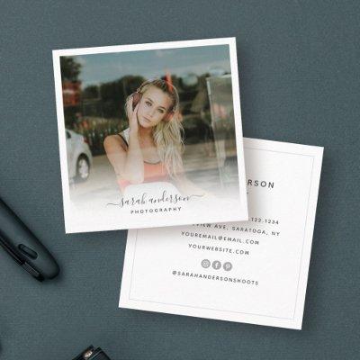 Modern Photography Calligraphy Script Trendy Chic Square