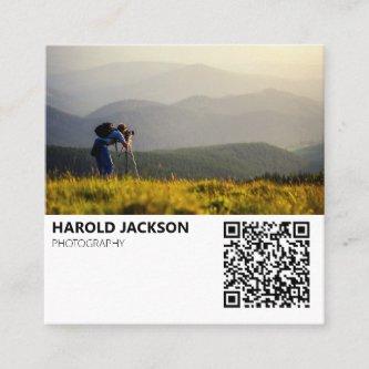 Modern Photography QR Code Photographer Square