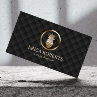 Modern Pineapple Luxury Black & Gold Event Planner