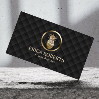 Modern Pineapple Luxury Black & Gold Event Planner