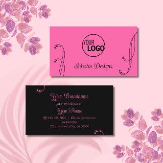Modern Pink and Black Ornamental with Logo Ornate