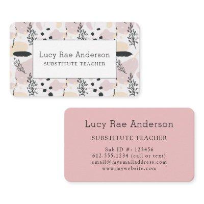 Modern Pink and Gray Floral