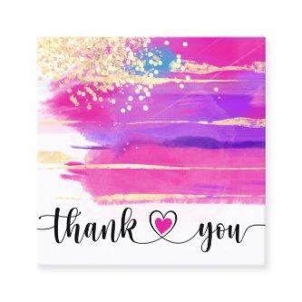 modern pink art brush thank you for your order square