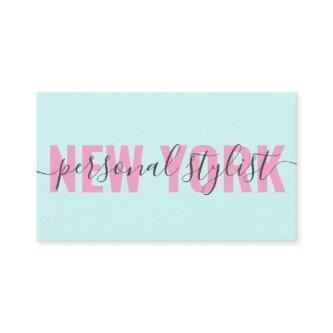 Modern pink blue fashion stylist script signature