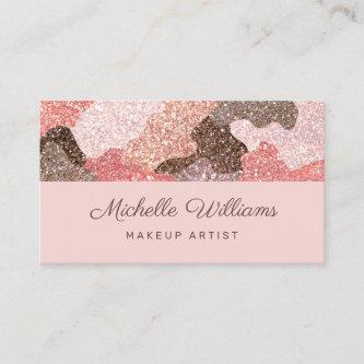 Modern Pink Camouflage Faux Glitter Professional