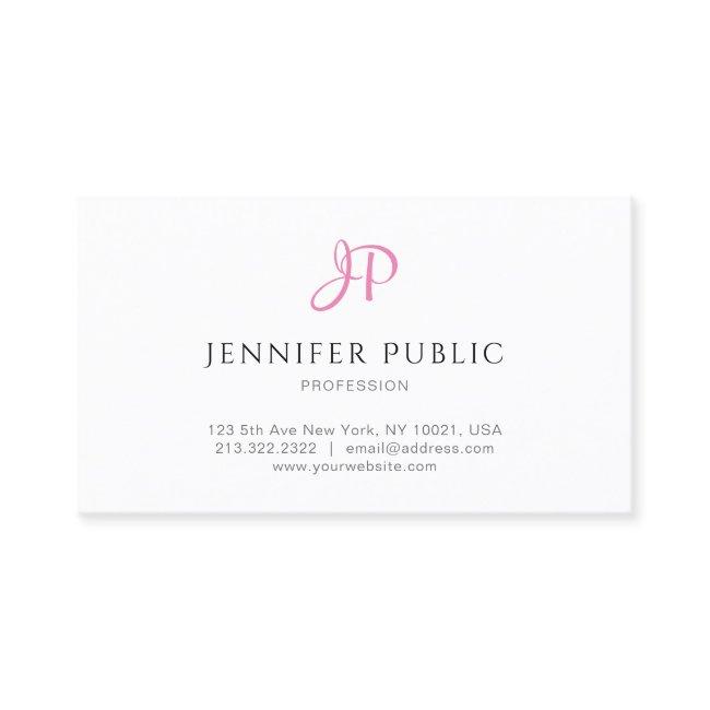 Modern Pink Elegant Monogram Sleek Design Trendy