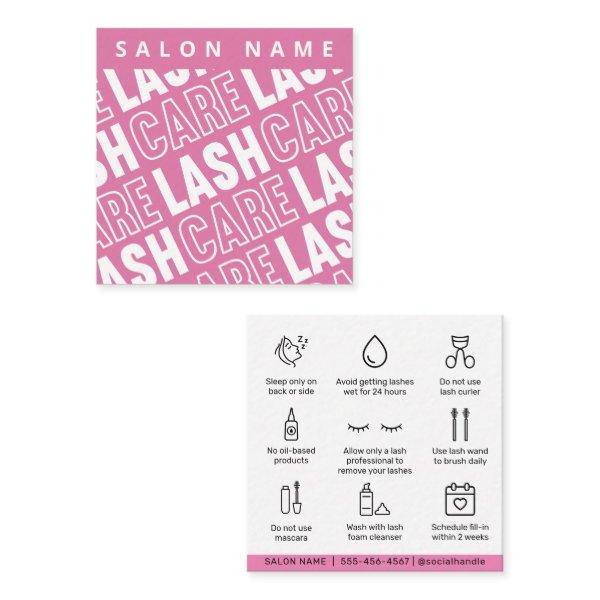 Modern Pink Eyelash Extensions Lash Lift Aftercare Square