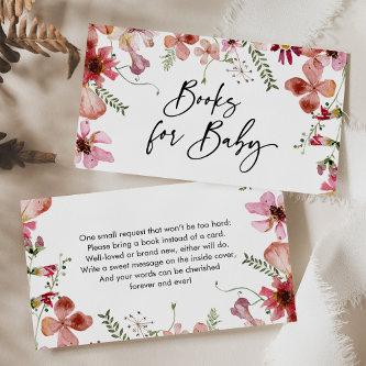 Modern Pink Florals Books For Baby Enclosure Card