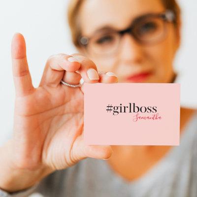 Modern Pink Girl Boss & Name | best Girly Gift