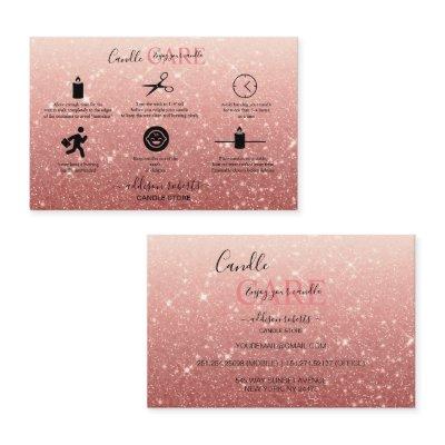 Modern Pink Glitter Candle Care