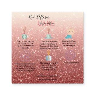Modern Pink Glitter Red Diffuser   Square