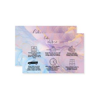 Modern Pink Gold Watercolor Cake Care  Business Ca