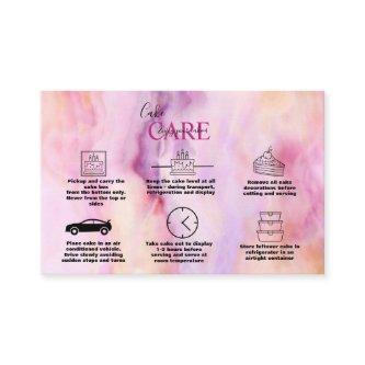 Modern Pink Gold Watercolor Cake Care