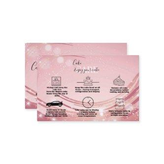 Modern Pink Gold Watercolor Cake Care