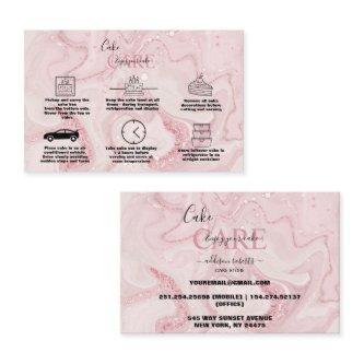 Modern Pink Gold Watercolor Cake Care