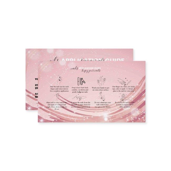 Modern Pink Gold Watercolor Nail Application Guide
