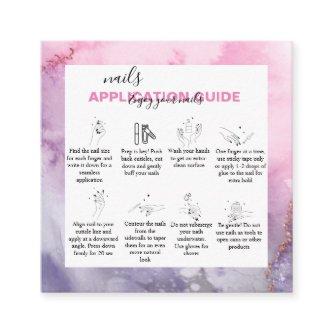 Modern Pink Gold Watercolor Nail Application    Sq Square