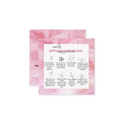 Modern Pink Gold Watercolor Nail Application    Square