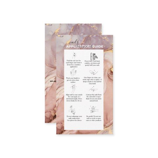Modern Pink Gold Watercolor Nails Application Busi