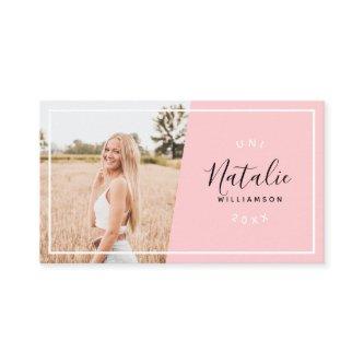 Modern pink graduation photo insert name cards