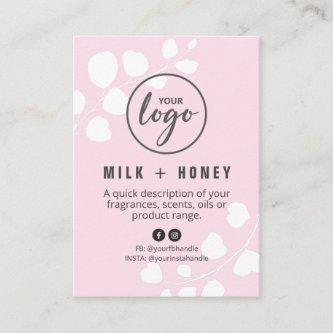 Modern Pink Leaf Bath & Body Product List Card