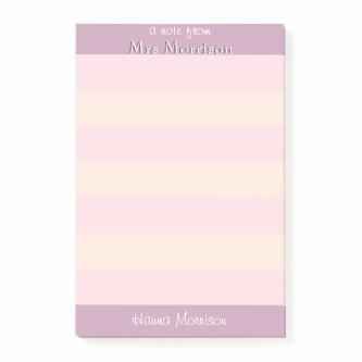 Modern Pink Office School Teacher Mom Student Post-it Notes