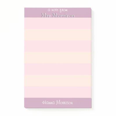 Modern Pink Office School Teacher Mom Student Post-it Notes