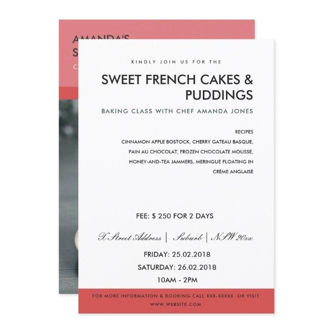 MODERN PINK RED PHOTO WORKSHOP INVITE TEMPLATE