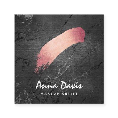 Modern pink rose gold brushstroke makeup artist square