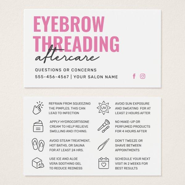 Modern Pink Simple Eyebrow Threading Aftercare