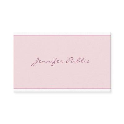 Modern Pink Sleek Elegant Script Minimalistic