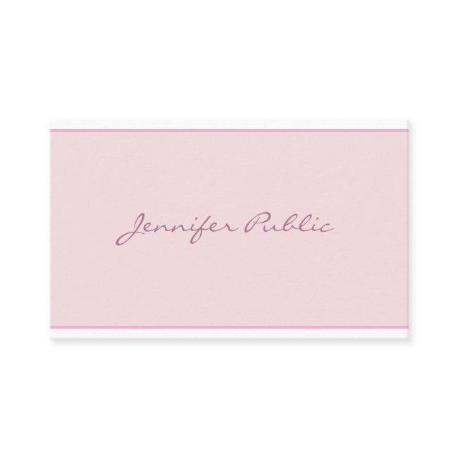 Modern Pink Sleek Elegant Script Minimalistic