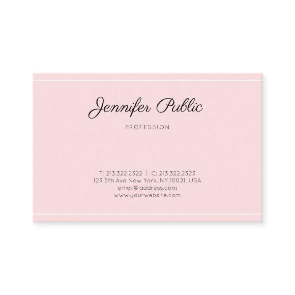 Modern Pink Trendy Script Simple Elegant Plain