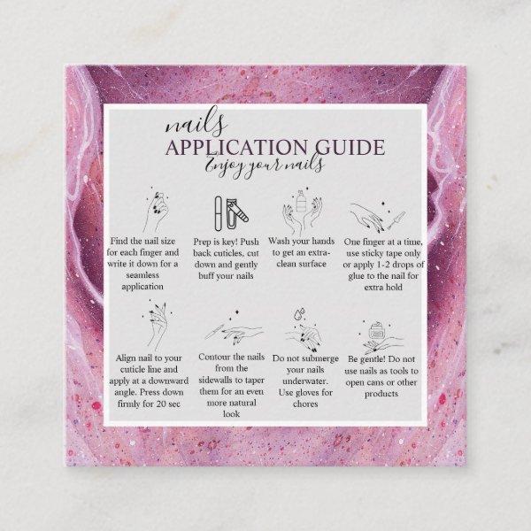 Modern Pink Watercolor In Nail Application Guide   Square