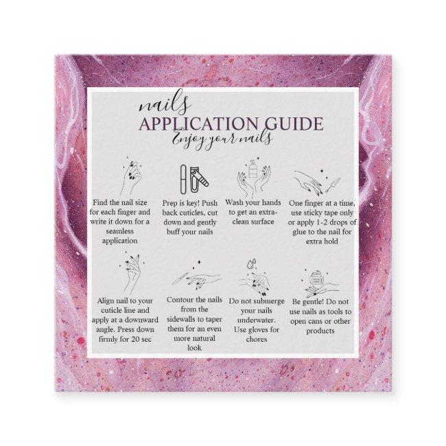 Modern Pink Watercolor In Nail Application Guide Square