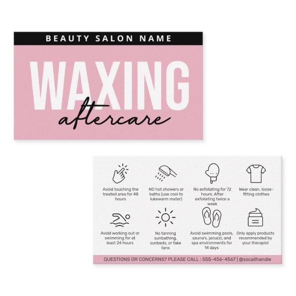 Modern Pink Waxing Aftercare Card Hair Removal